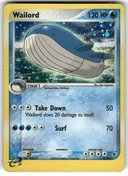 Wailord 14/109 Holo Rare Ruby & Sapphire Pokemon Heavily Played - Image 1