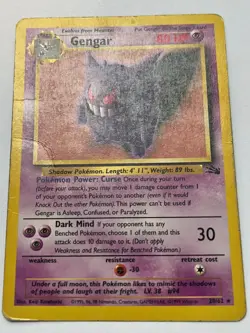 Gengar Fossil 20/62 Rare Vintage WotC Pokemon TCG MP - Image 3