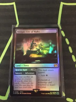 MTG Magic The Gathering Midgar, City Of Mako Foil FIN Rare Land Final Fantasy - Image 1