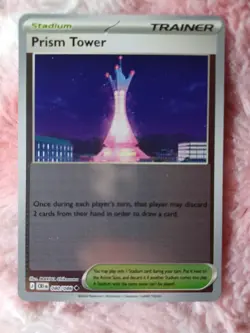 Pokemon Prism Tower - Reverse Holo Uncommon ME04: Chaos Rising 080/086 NM - Image 1