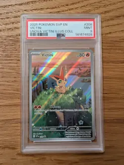 PSA 9 2025 POKEMON SVP EN-SV BLACK STAR PROMO 208 VICTINI UNOVA VICTINI IR - Image 1