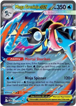 Mega Greninja ex - 022/086 [CRI - 022/086] ME04: Chaos Rising - NM - Image 1