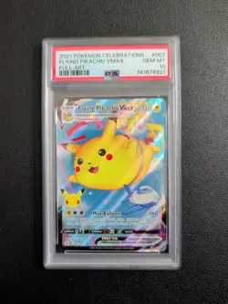POKEMON 2021 Celebrations Full Art FLYING PIKACHU Vmax #007 PSA 10 Mint RARE - Image 1