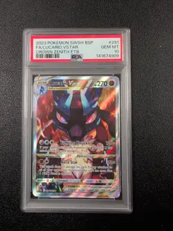 LUCARIO VSTAR #291 PSA 10 • 2023 POKEMON SWSH BLACK STAR PROMO FULL ART - Image 1