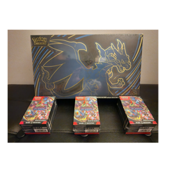 1 Pokemon Mega Charizard X ex UPC and 3 phantasmal flames booster bundles - Image 1