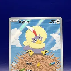 RUFFLET 2025 POKEMON BLACK BOLT ILLUSTRATION RARE 154/086 Q4561 - Image 3