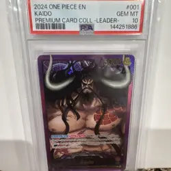2024 One Piece CCG Kaido ST04-001 Leader Foil EN PSA 10 Premium Collection - Image 1