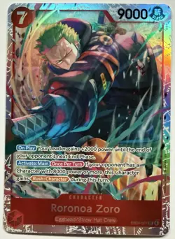 Bandai One Piece Card Game Roronoa Zoro EB04-007 SR - Image 1