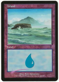 MTG Island #333 FOIL 7th Edition Common LP - Image 1