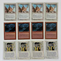 MTG Lot of 12 - x4 3ED Balance | x4 4ED Serra Angel | x4 4ED Lightning Bolt - Image 1