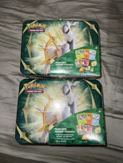 Pokemon TCG Arceus Spring 2022 Collector's Chest Lunchbox Tin 2 Tins New Sealed - Image 1