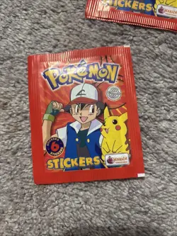 1999 Topps Merlin Pokemon Stickers Series Factory Sealed Booster Pack x3 - Image 2
