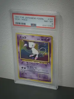 1997 Pokemon Japanese Fossil 151 Mew-Holo PSA8 - Image 2