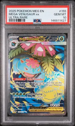 2025 POKEMON MEG EN-MEGA EVOLUTION ULTRA RARE #155 MEGA VENUSAUR EX PSA 10 - Image 1