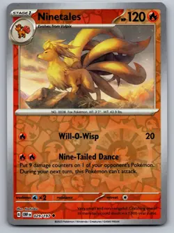 Ninetales 029/197 Uncommon Obsidian Flames Pokemon Reverse Holo Near Mint - Image 1