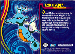 Kingdra #230 - Pokemon Topps - Blue Logo - Image 2