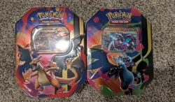 2 Pokemon TCG Mega Charizard X + Y ex Tin Bundle Sealed New - Image 1