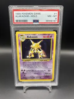 1999 Pokemon Alakazam Holo PSA 8 No. 1 - Image 1