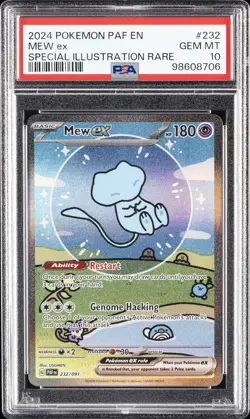 2024 POKEMON PAF EN-PALDEAN FATES SPECIAL ILLUSTRATION RARE #232 MEW EX PSA 10 - Image 1