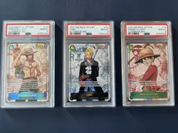 One Piece Sequential Ace Sabo Luffy PSA 10 OP13 English - Image 1
