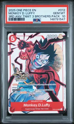 2025 ONE PIECE 3RD ANNIVERSARY TOURNAMENT 3 BROTHERS PACK MONKEY D. LUFFY PSA 10 - Image 1