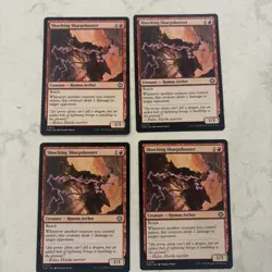 Magic the Gathering MTG Shocking Sharpshooter Play Set Of 4 Cards - Image 1