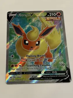 Pokemon TCG Flareon v Evolving Skies Holo Ultra Rare Card 169/203 J - Image 1
