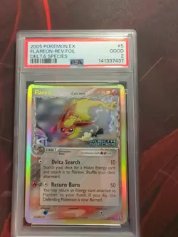PSA 2 Flareon 5/113 Reverse Foil Stamped Delta Species EX Pokemon Card - Image 1