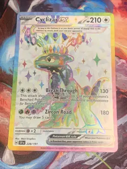Pokemon TCG Cyclizar EX Sv08: Surging Sparks Holo Ultra Rare Card 228/191 - Image 1
