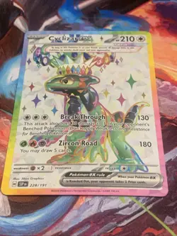 Pokemon TCG Cyclizar EX Sv08: Surging Sparks Holo Ultra Rare Card 228/191 - Image 4