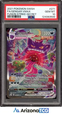 Pokemon 2021 Gengar VMAX 271/264 Alt Art Fusion Strike GEM MINT PSA 10 - Image 1