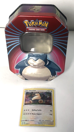 Pokemon Snorlax Empty Metal Card Box Collectors Tin with Promo Card NO PACKS - Image 1