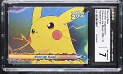 Pokemon Card Stormy Seas Pikachu 19 Rainbow Foil Topps The Movie 2000 CGC 7 - Image 1