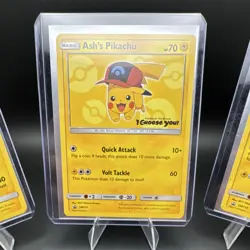 Pokemon Ash's Pikachu Promo Lot SM109 SM111 SM113 2017 TCG 3 Cards English - Image 3