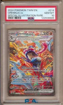 2024 POKEMON GRENINJA EX TWILIGHT SPECIAL ILLUSTRATION #214 PSA 10!! WOW - Image 1
