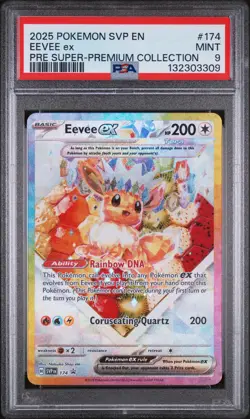 2025 POKEMON SVP EN-SV BLACK STAR PROMO #174 EEVEE EX PSA 9 - Image 1