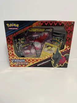 Pokemon TCG Crown Zenith Regidrago V Collection Box NEW SEALED 4 Booster Packs 820650851834 - Image 1