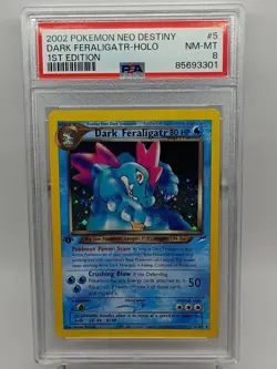 Pokemon TCG Dark Feraligatr Neo Destiny 5/105 Holo 1st Edition 2002 PSA 8 - Image 1