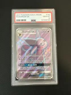 2017 POKEMON SUN & MOON #140 FULL ART/ESPEON GX PSA 10 - Image 1