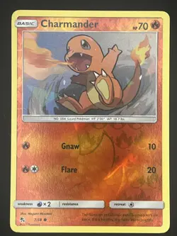 Charmander Common Reverse Holo Hidden Fates 7/68 LP Pokemon TCG - Image 1