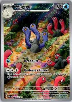Wugtrio 224/091 Illustration Rare Paldean Fates Pokemon NM/M - Image 1
