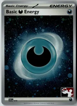 Pokemon TCG Basic Darkness Energy SVE EN 015 Cosmos Holo Play! Prize Pack - Image 1