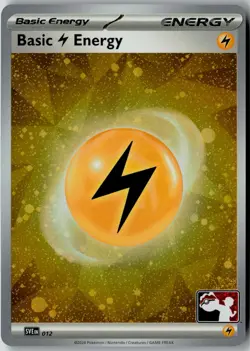 Pokemon TCG Basic Lightning Energy SVE EN 012 Cosmos Holo Play! Prize Pack - Image 1