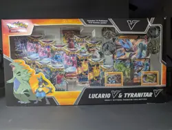 DMG Box Pokemon Lucario V & Tyranitar V Heavy Hitters Premium Collection SEALED - Image 1
