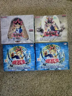 X4 Yugioh Empty Booster Boxes LOB 1st ED, Dark BEGINNING, Ancient Sanctuary - Image 1