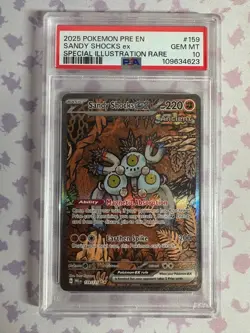 2025 Pokemon Prismatic Evolutions Sandy Shocks EX SIR #159 PSA 10 - Image 1