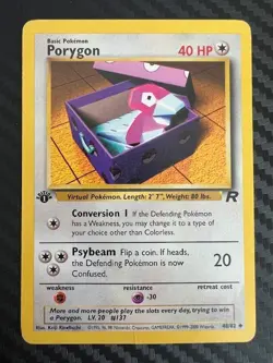 Pokemon TCG Porygon 48/82 Team Rocket 1st Edition Uncommon HP/DMG - Image 1