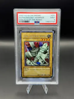 2003 YU-GI-OH! PROMO 001 ALPHA THE MAGNET WARRIOR DUELISTS OF THE ROSES PSA 9 - Image 1