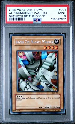 2003 YU-GI-OH! PROMO 001 ALPHA THE MAGNET WARRIOR DUELISTS OF THE ROSES PSA 9 - Image 3