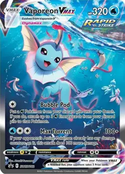 Lightly Played, English Yu Gi Oh Vaporeon VMAX - SWSH182 - SWSH Black Star Promo - Image 1